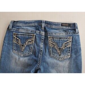 Vigoss Chelsea Boyfriend Womens Jeans Size 13/14 (36x27) Embroidered Distressed